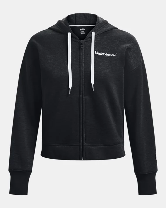 Damen UA Essential Fleece-Shirt Mit Schriftzug Und Durchgehendem Zip – Bild 6