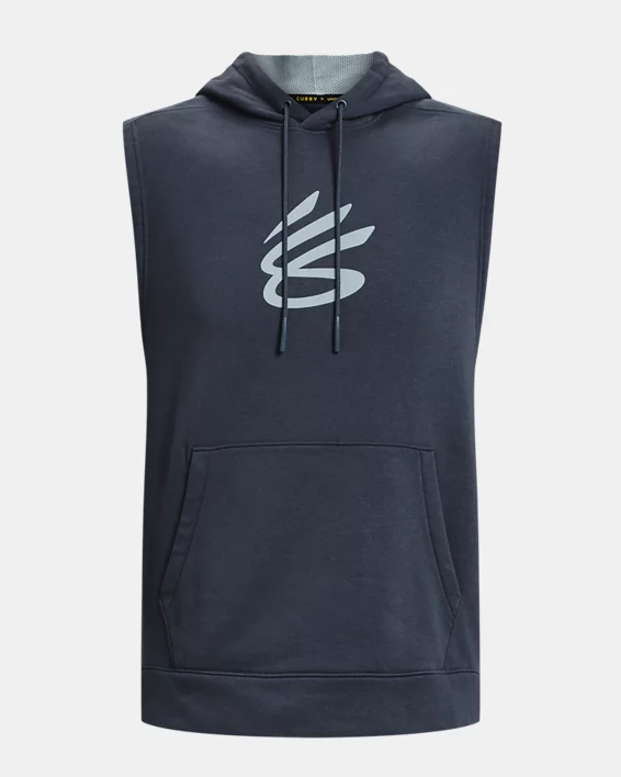 Herren Curry Fleece-Hoodie, ärmellos – Bild 5