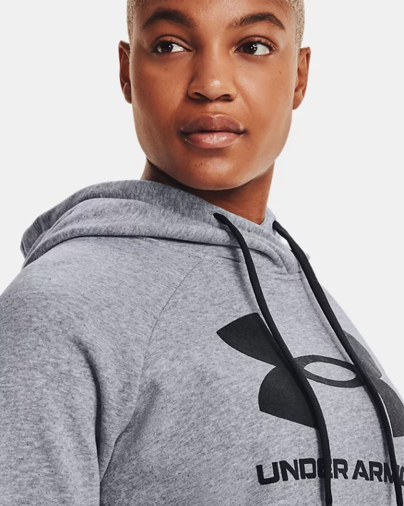 Damen UA Rival Fleece Logo Hoodie – Bild 4