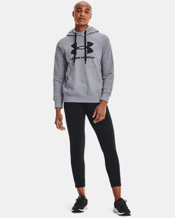 Damen UA Rival Fleece Logo Hoodie – Bild 3