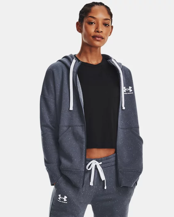 Damen UA Rival Fleece Hoodie Mit Durchgehendem Zip