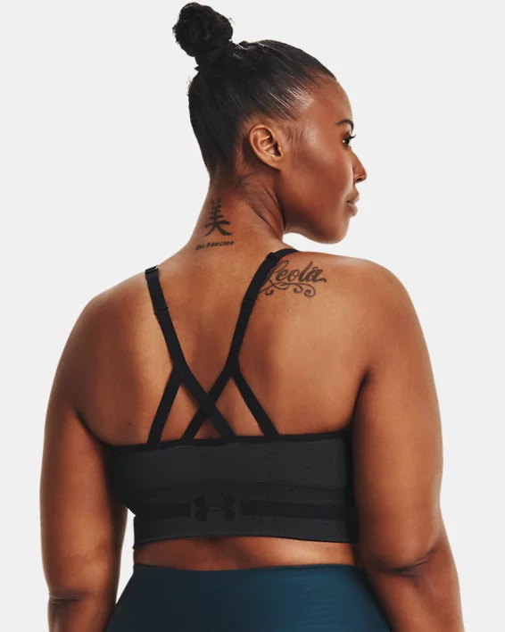 Damen UA Seamless Low Long Heather Sport-BH – Bild 7