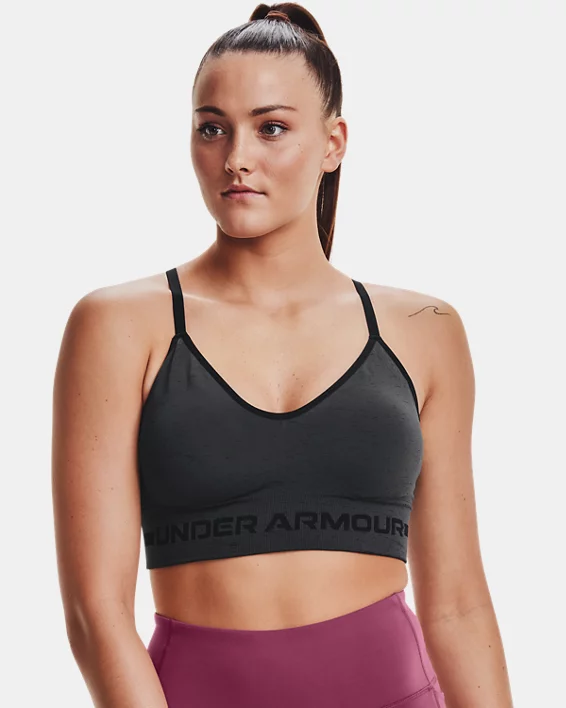 Damen UA Seamless Low Long Heather Sport-BH – Bild 3