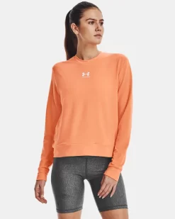 Damen UA Rival Oberteil Aus French Terry Mit Rundhalsausschnitt