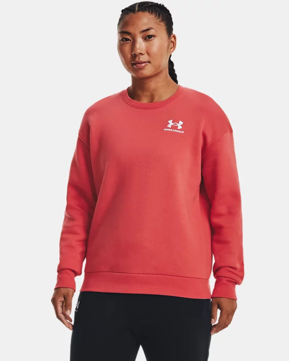 Damen UA Essential Fleece Oberteil Mit Rundhalsausschnitt