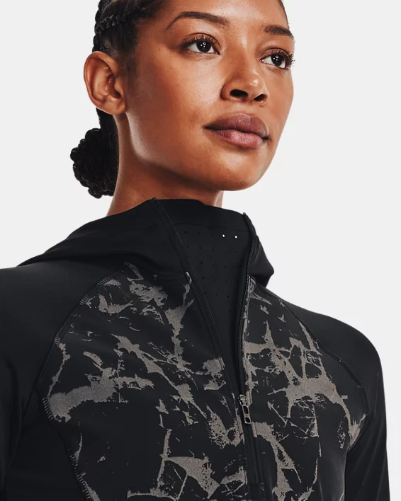 Damen UA OutRun The Cold ½-Zip-Jacke Mit Kapuze – Bild 4