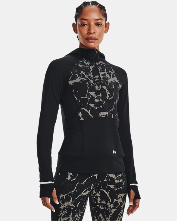 Damen UA OutRun The Cold ½-Zip-Jacke Mit Kapuze