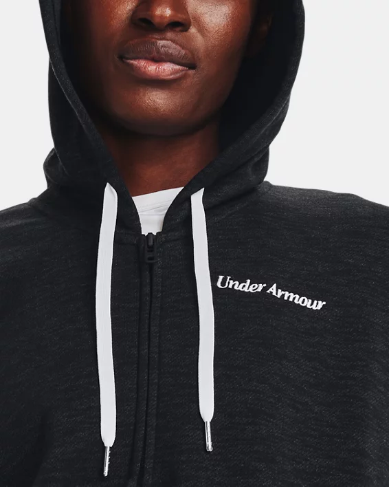 Damen UA Essential Fleece-Shirt Mit Schriftzug Und Durchgehendem Zip – Bild 4