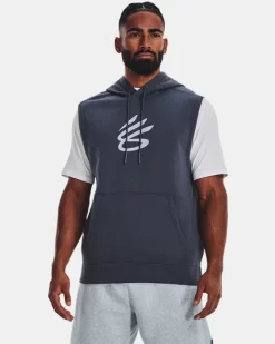 Herren Curry Fleece-Hoodie, ärmellos