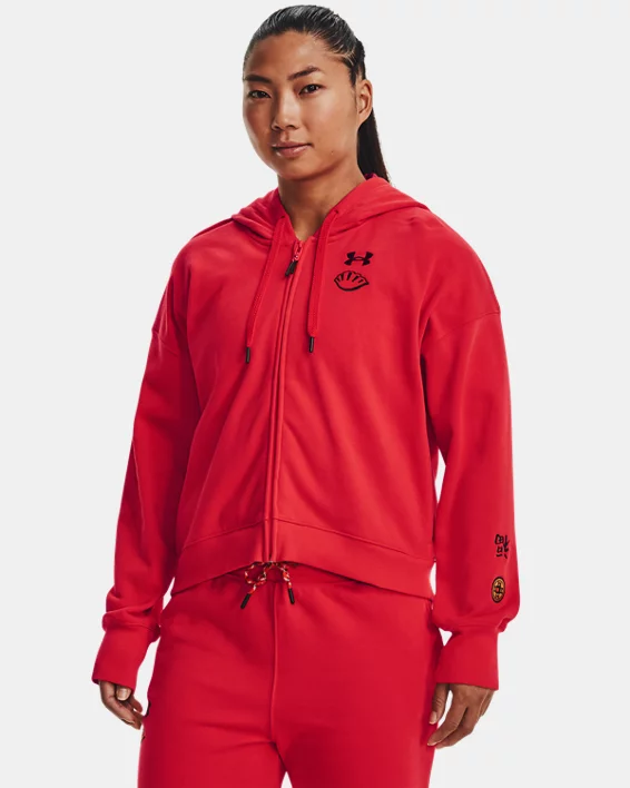 Damen UA Terry-Oberteil Mit Durchgehendem Zip – Bild 3