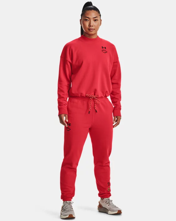 Damen UA Oberteil Aus French Terry Mit Rundhalsausschnitt