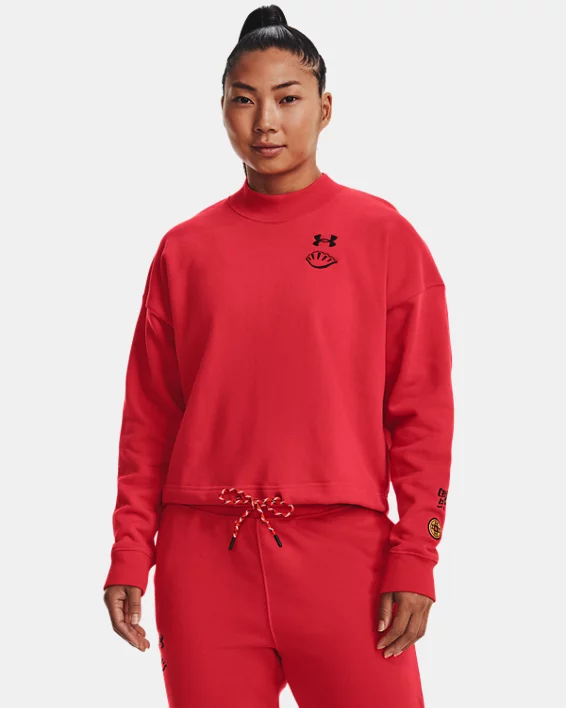 Damen UA Oberteil Aus French Terry Mit Rundhalsausschnitt – Bild 3