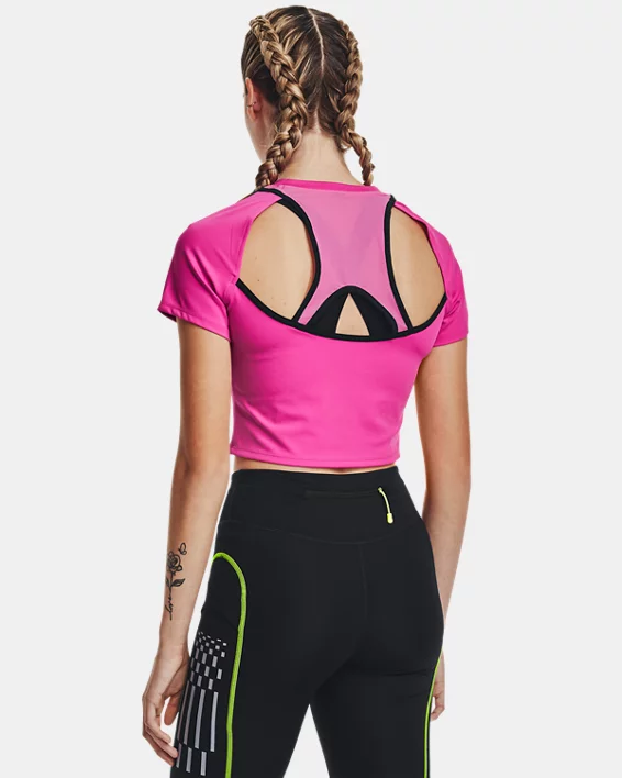UA Run Anywhere Crop Kurzarm-Oberteil Für Damen – Bild 5