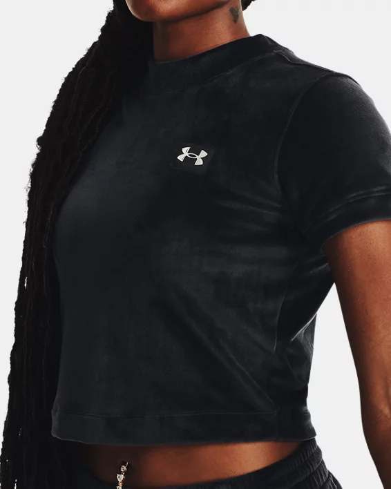 UA Velour OG Mock Kurzarm-Oberteil Für Damen – Bild 5