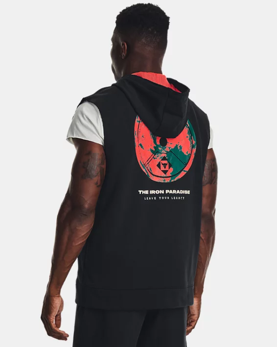 Herren Project Rock Heavyweight ärmelloser Hoodie Aus French Terry Mit Durchgehendem Zip – Bild 2