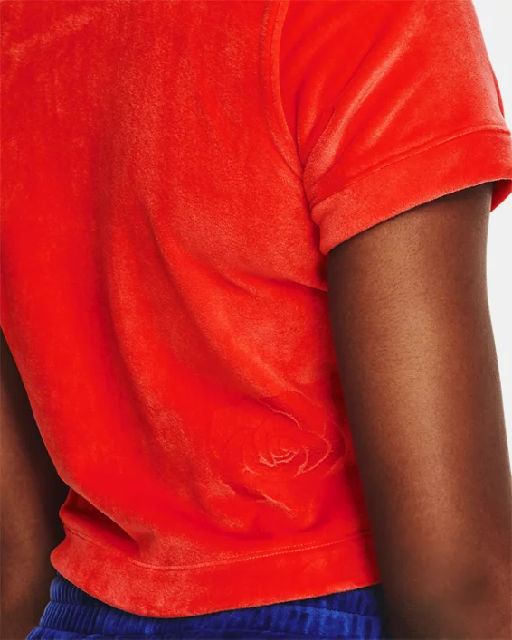 UA Velour Rose Mock Kurzarm-Oberteil Für Damen – Bild 4