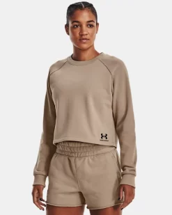 UA Terry Crop Langarm-Oberteil Für Damen
